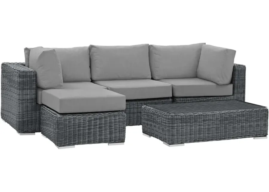 Summon 5 Piece Outdoor Patio Sunbrella® Sectional Set