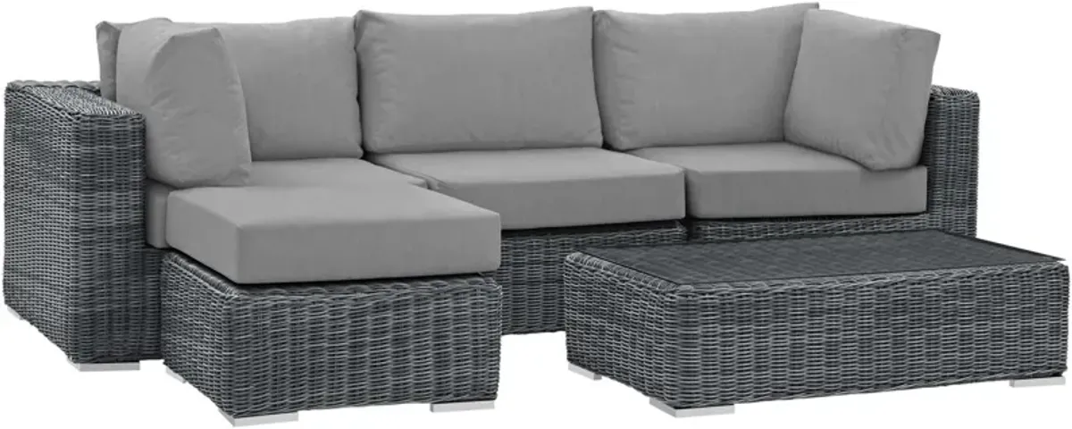 Summon 5 Piece Outdoor Patio Sunbrella® Sectional Set