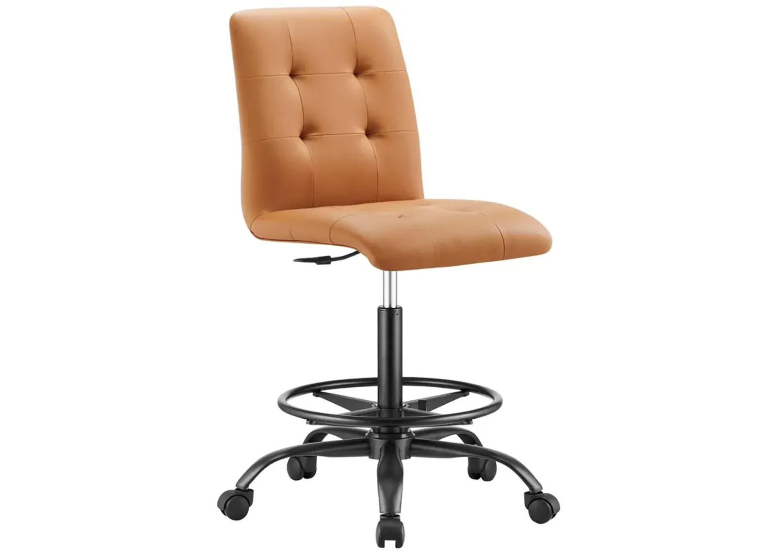 Prim Armless Vegan Leather Drafting Chair