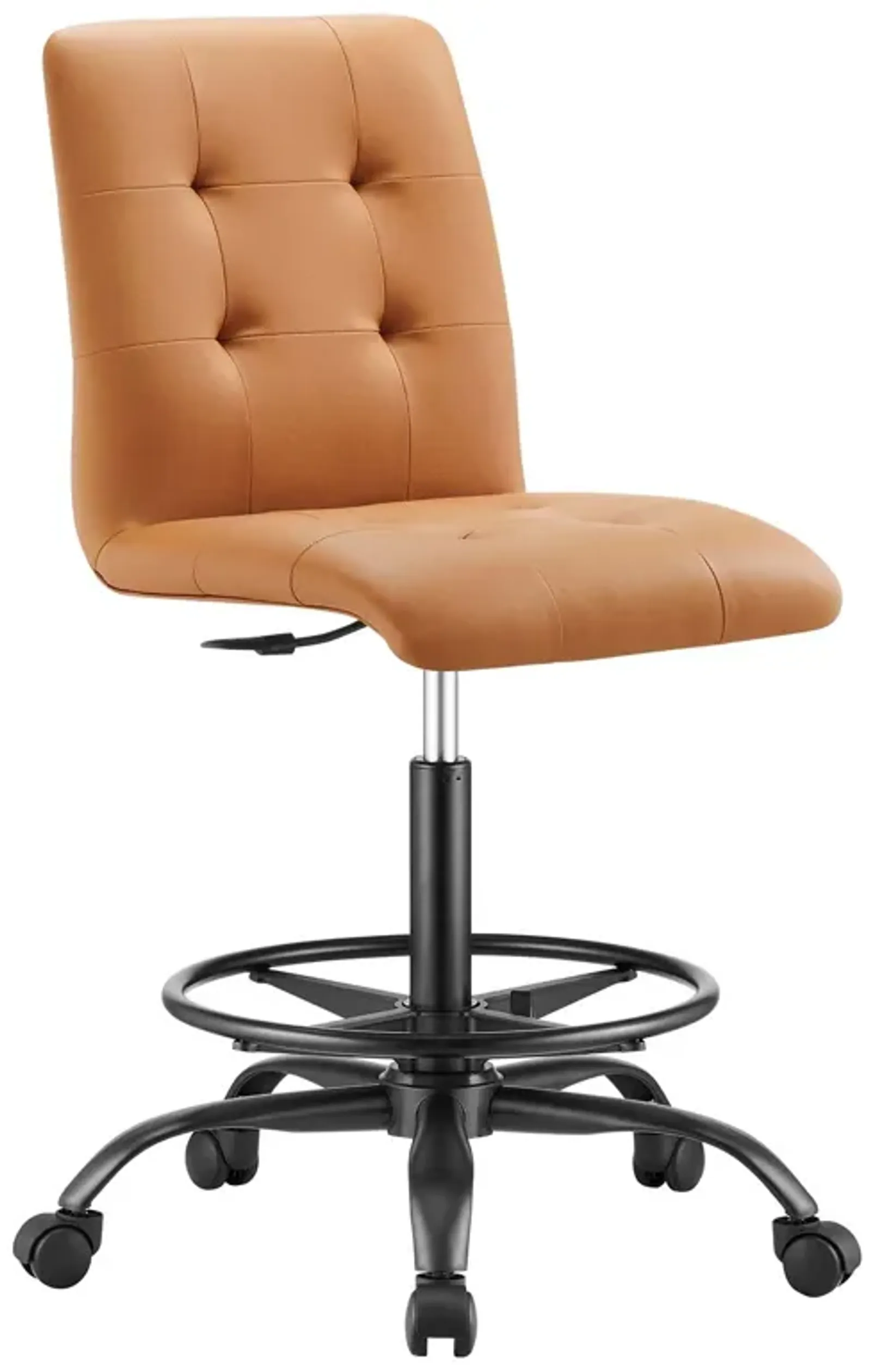 Prim Armless Vegan Leather Drafting Chair