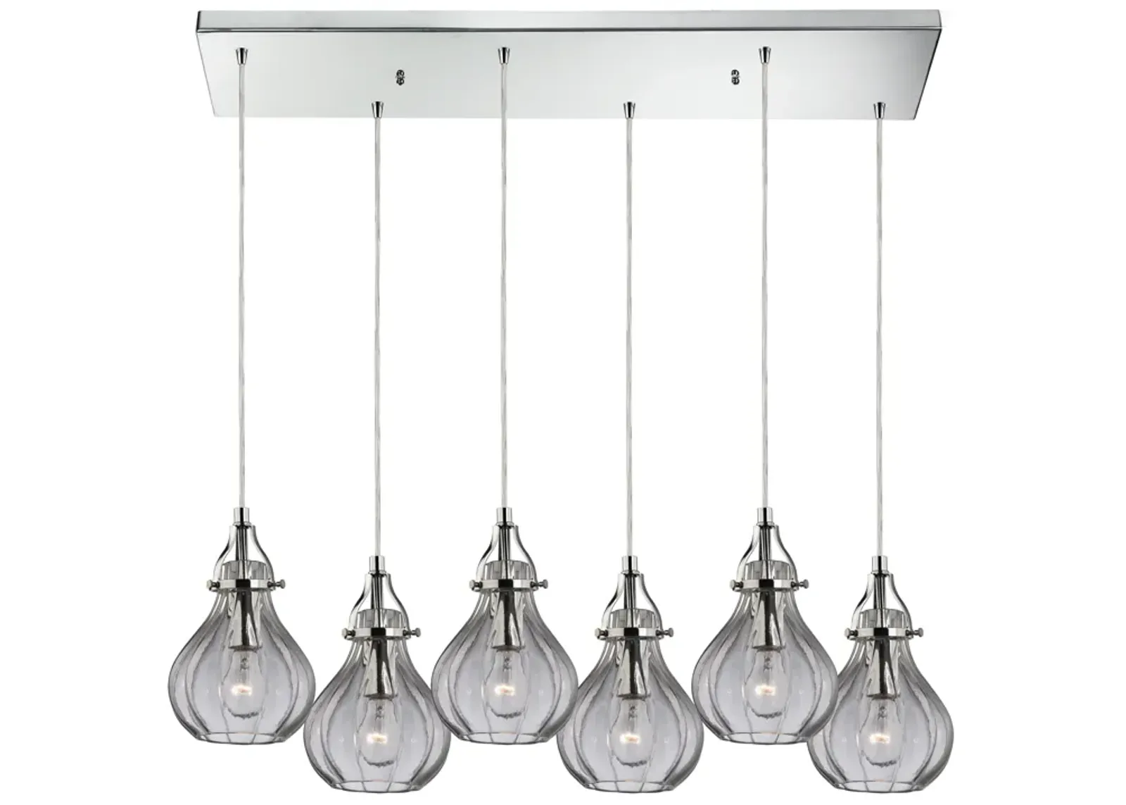 Danica 9" Wide 6-Light Mini Pendant - Polished Chrome