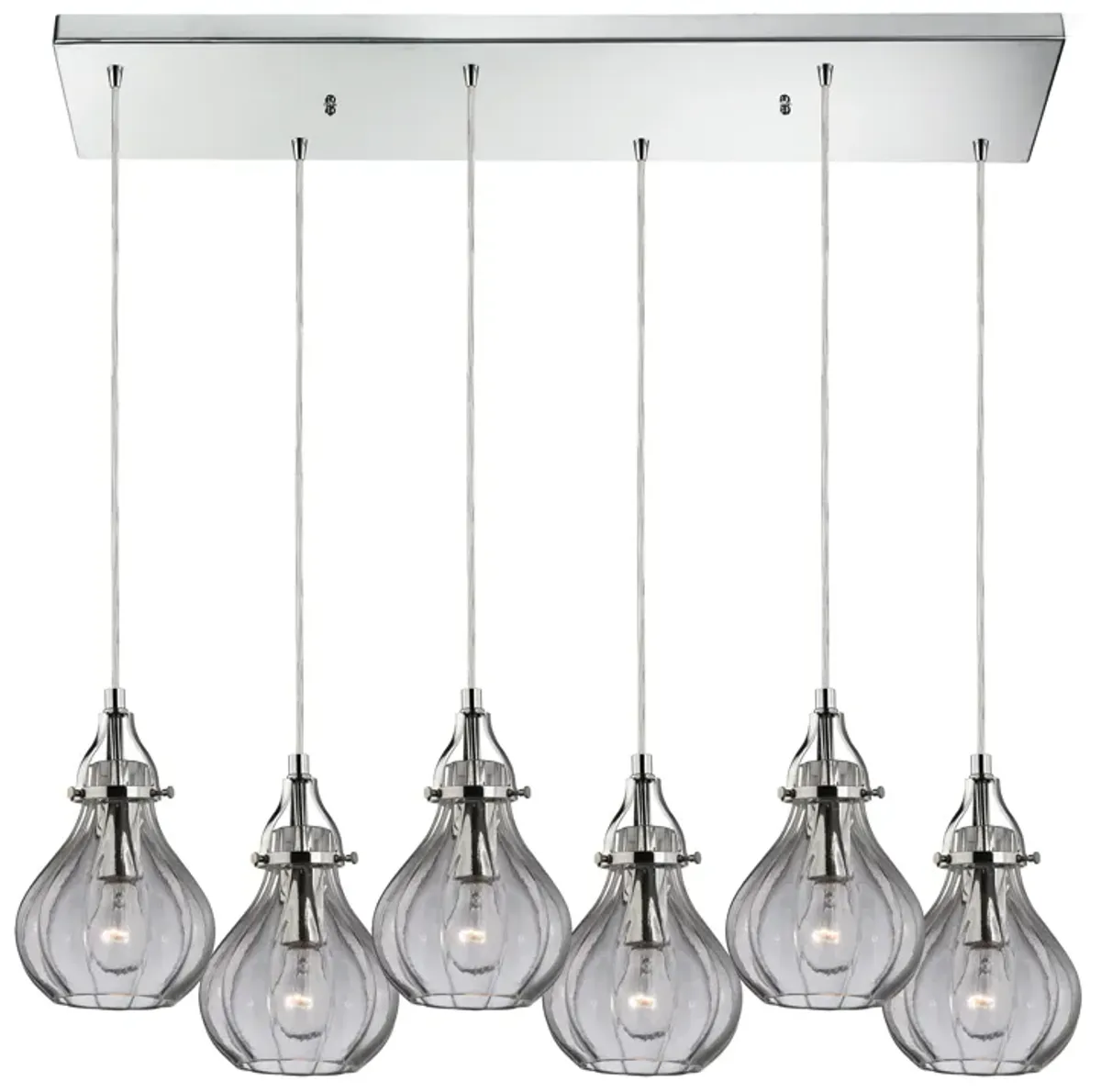 Danica 9" Wide 6-Light Mini Pendant - Polished Chrome