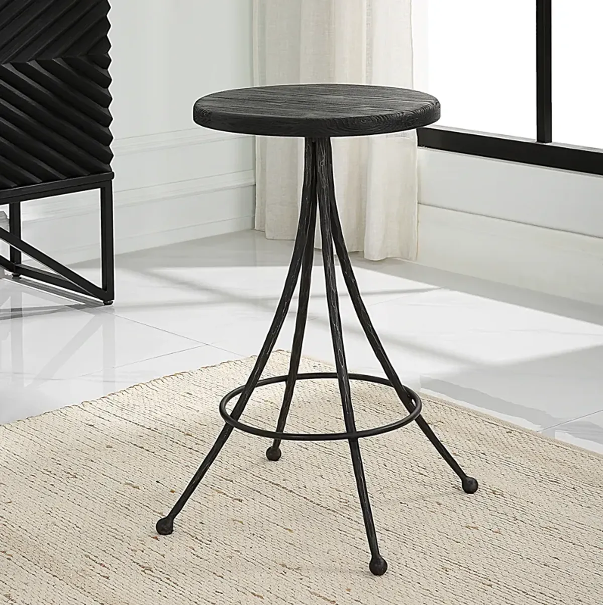 Sona Black Counter Stool