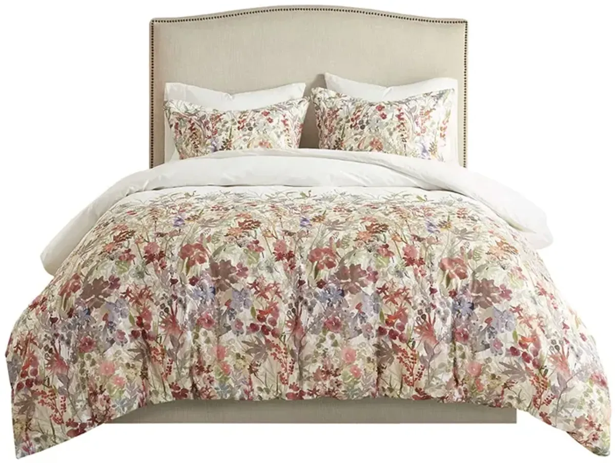 Madison Park Mariana Multi 3 Piece Cotton Printed  Duvet Cover Set