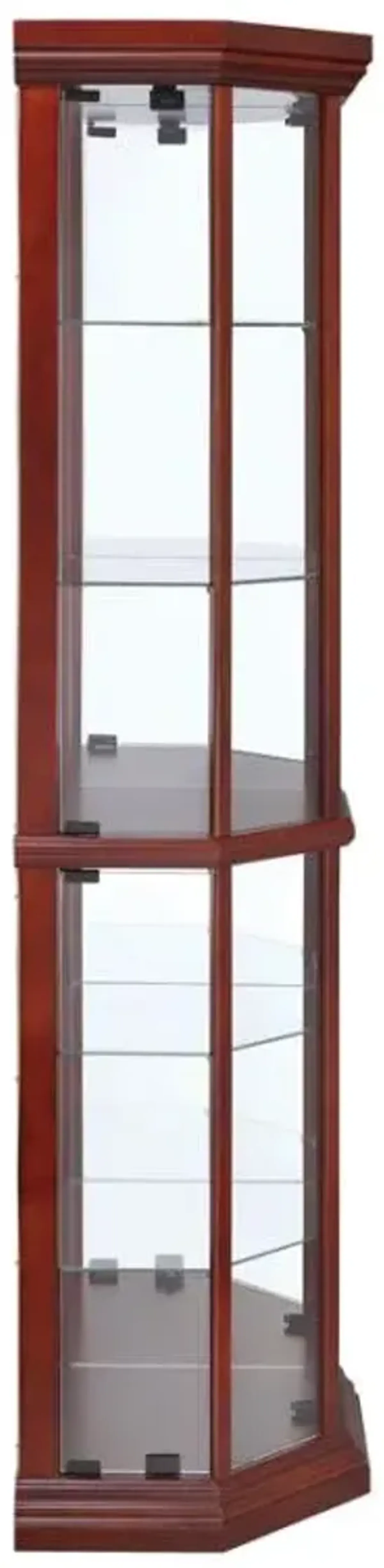 Appledale 6-shelf Corner Curio Cabinet Medium Brown