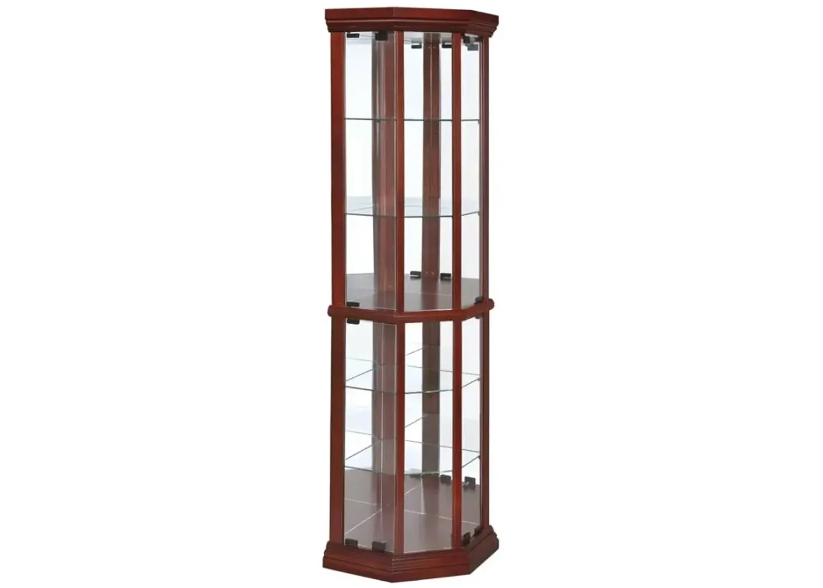 Appledale 6-shelf Corner Curio Cabinet Medium Brown