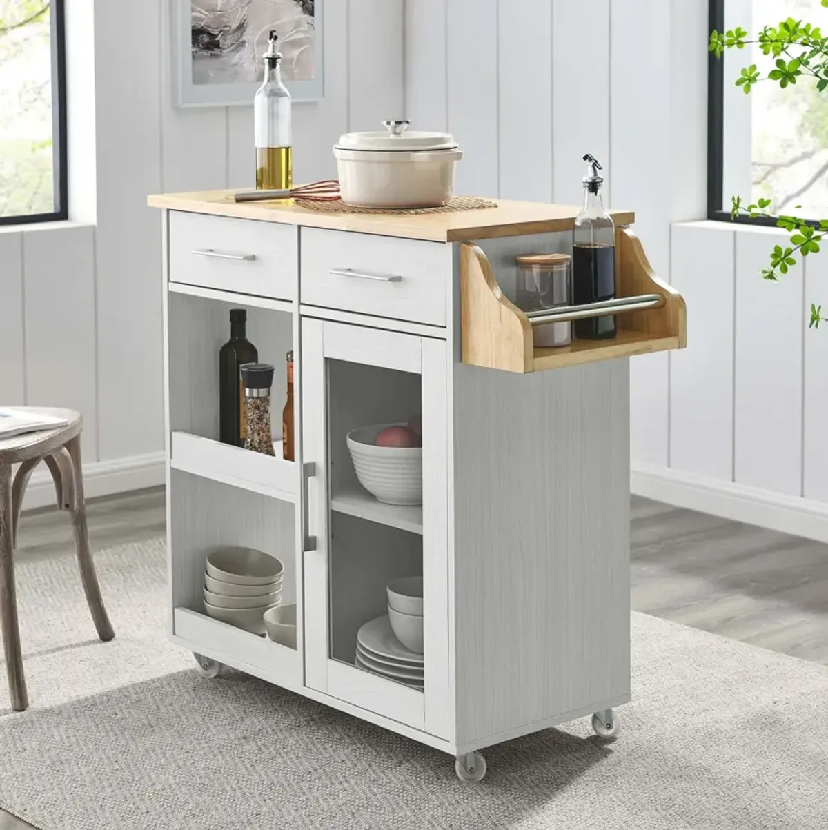 Culinary Kitchen Cart With Spice Rack