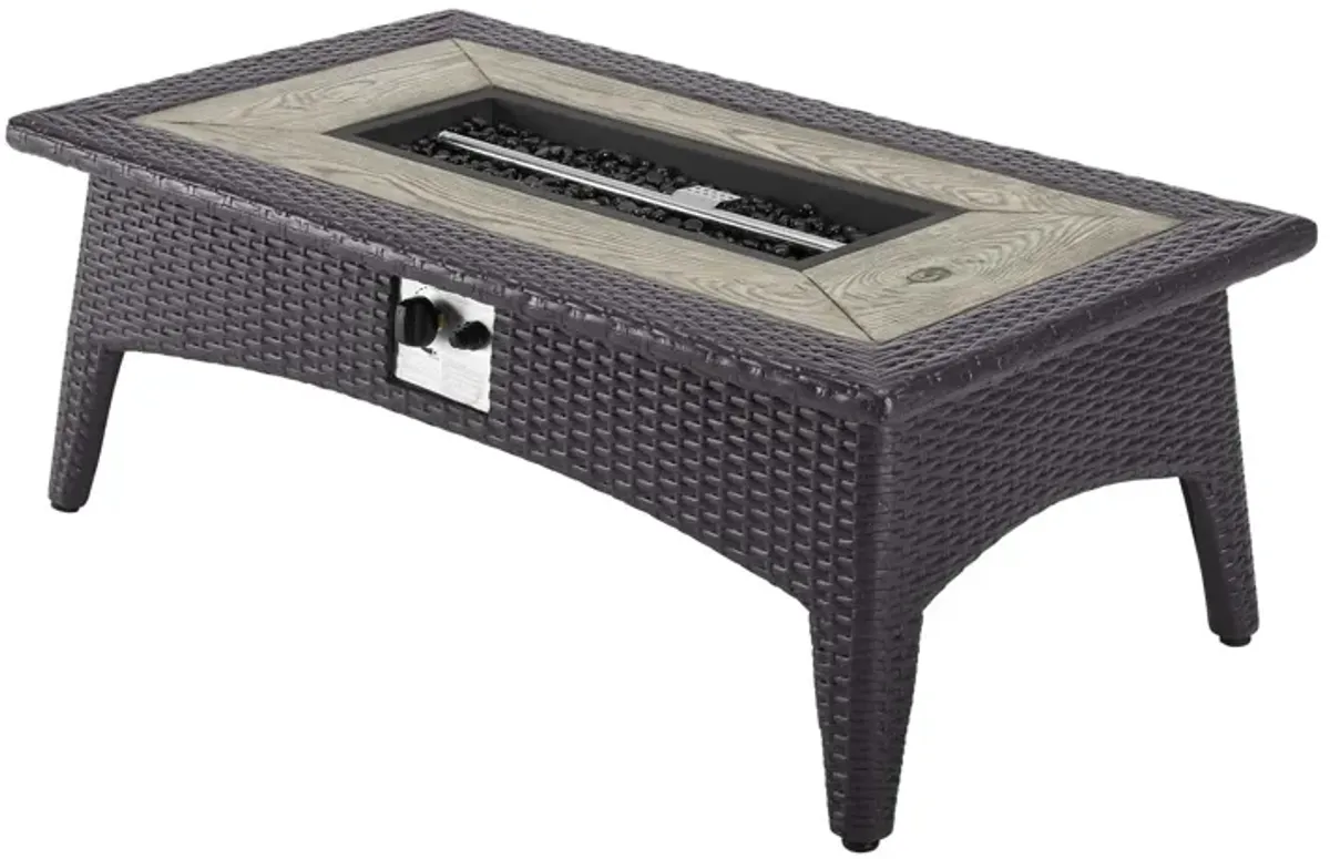 Splendor 43.5" Rectangle Outdoor Patio Fire Pit Table