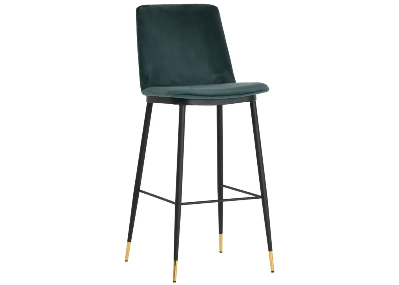 Evora Green Velvet Counter Stool - Set of 2