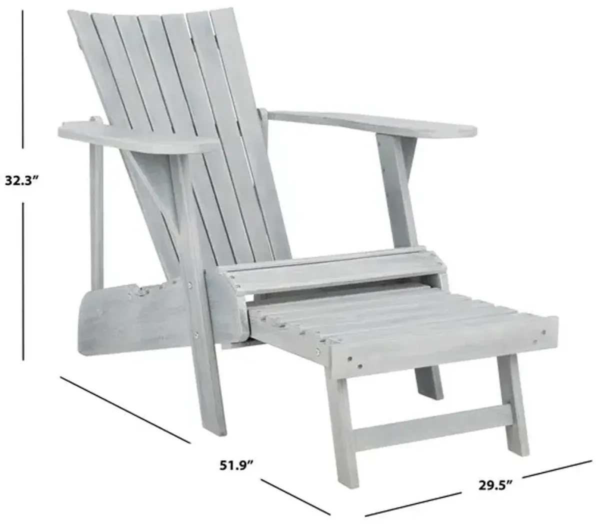 MERLIN ADIRONDACK CHAIR WITH RETRACTABLE FOOTREST