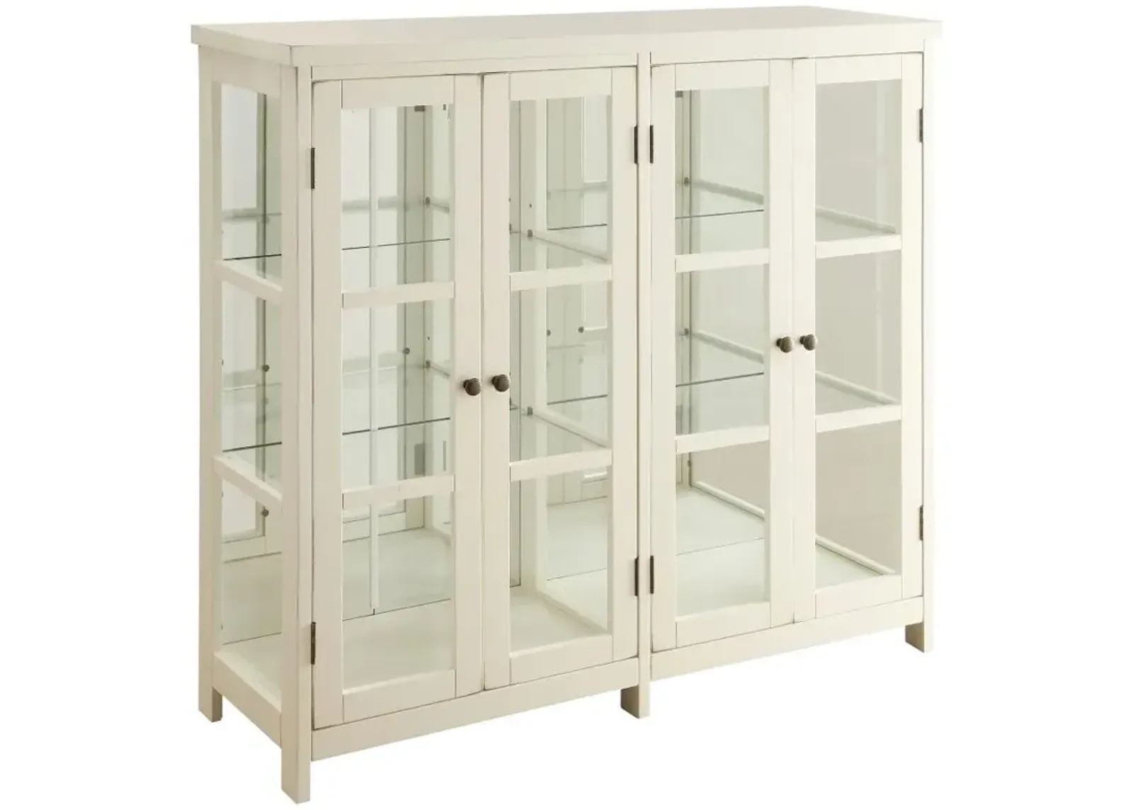 Sable 4-door Display Accent Cabinet White