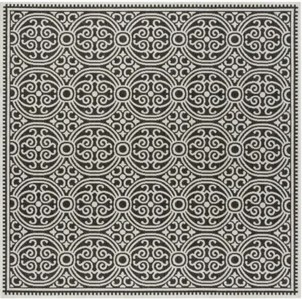 LINDEN 134 Collection LND134A-4SQ Light Grey / Charcoal 4' X 4' Square