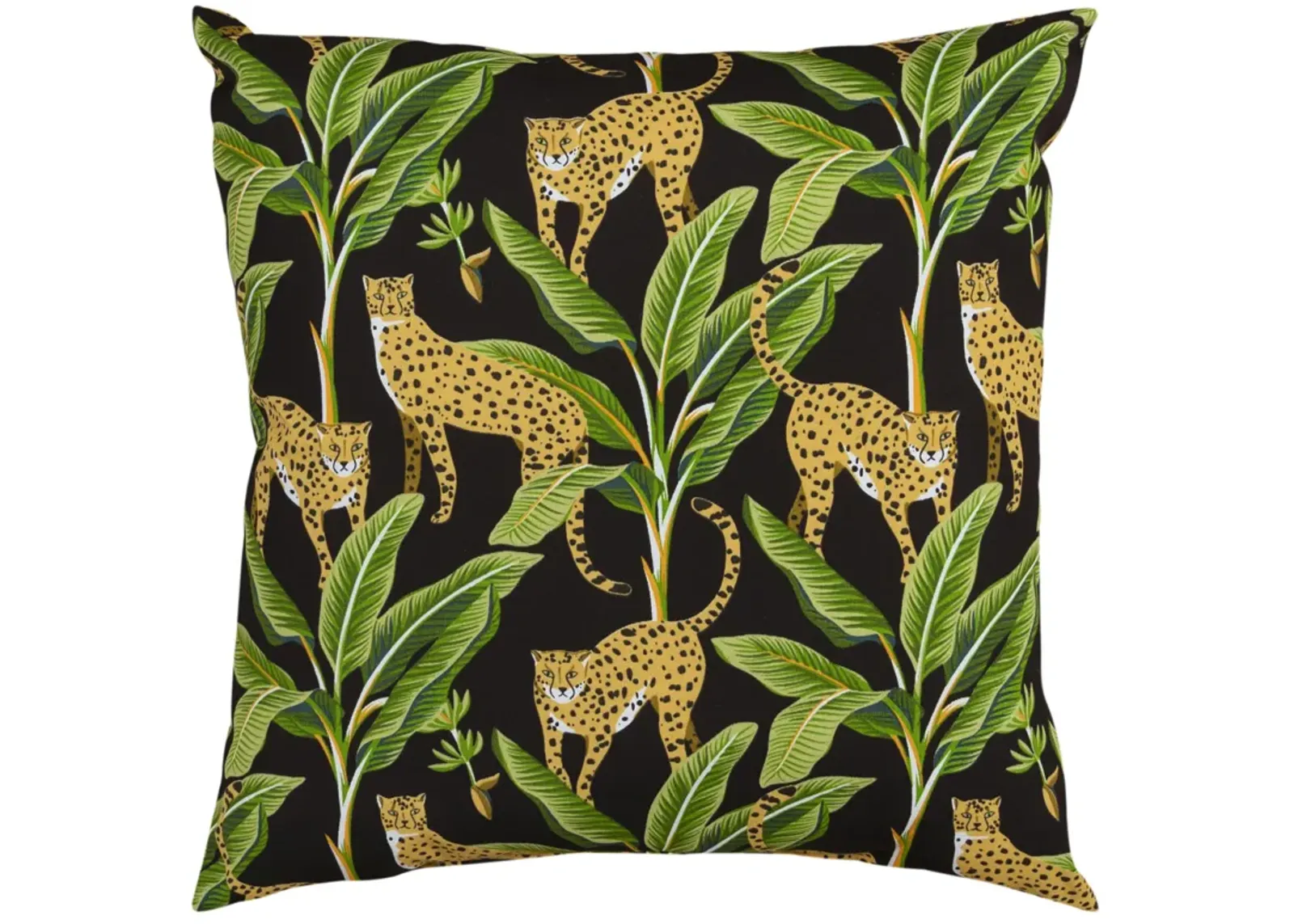 Indoor/Outdoor Leopard Black Pillow