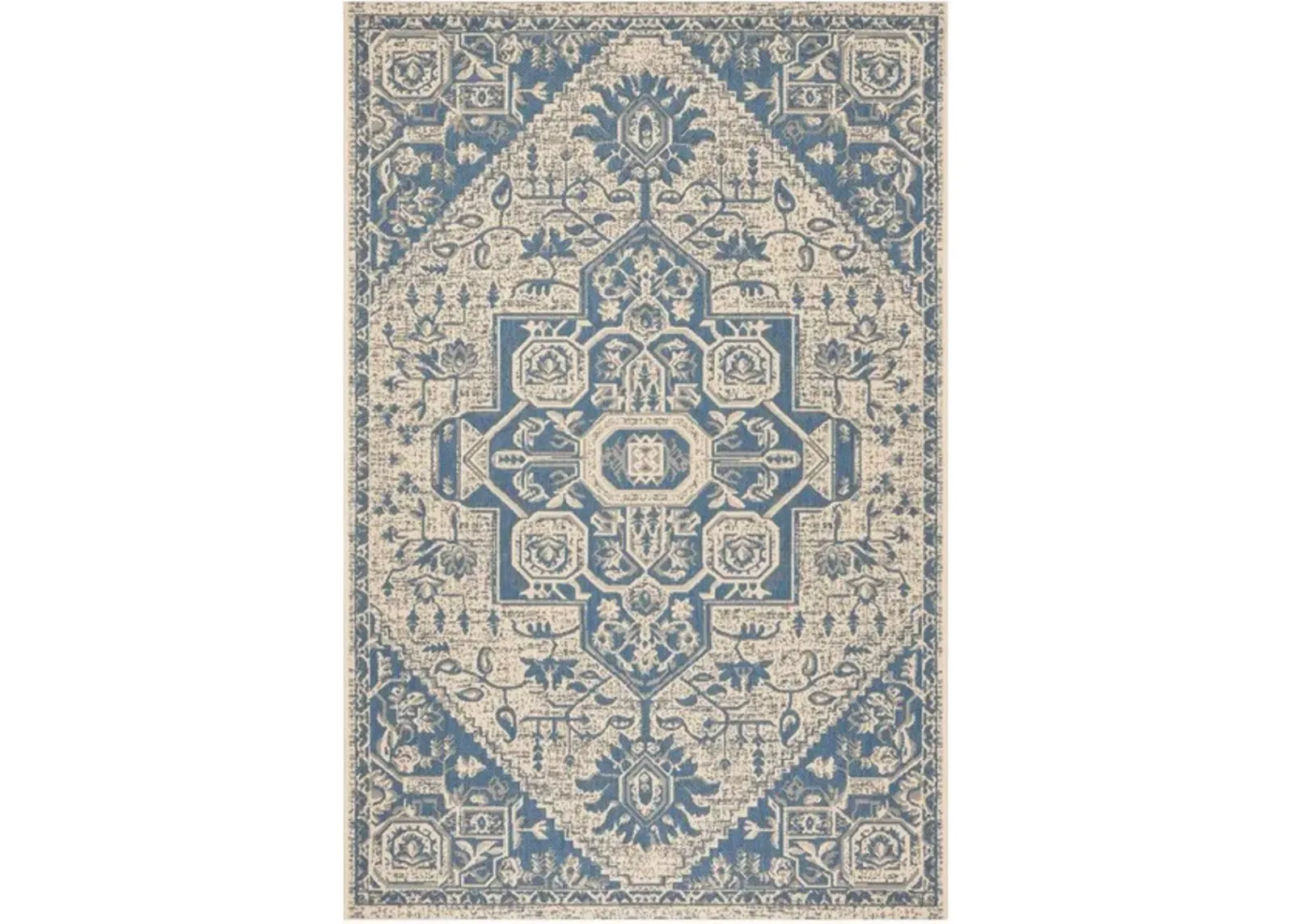 LINDEN 138 Collection LND138M-4 Blue / Creme 4' X 6'