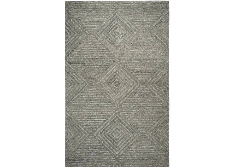 Suffolk Gray/Natural Geometric/Solid Wool 3' x 5' Rectangle Rug