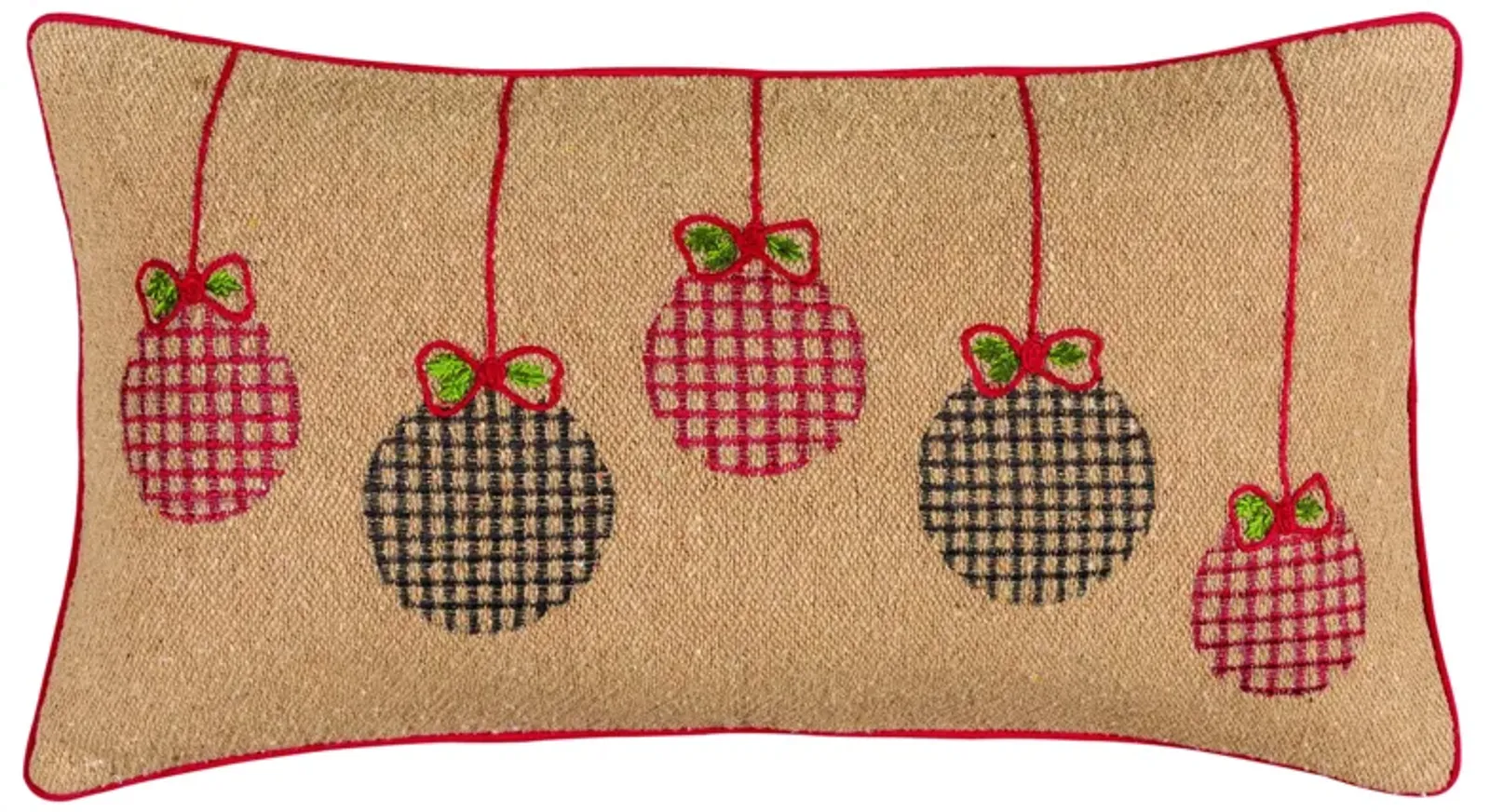 Christmas Ornaments Dark Natural Pillow