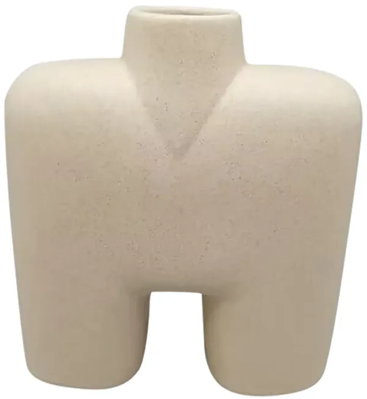 Cer, 7" Square Shape Vase, Ivory