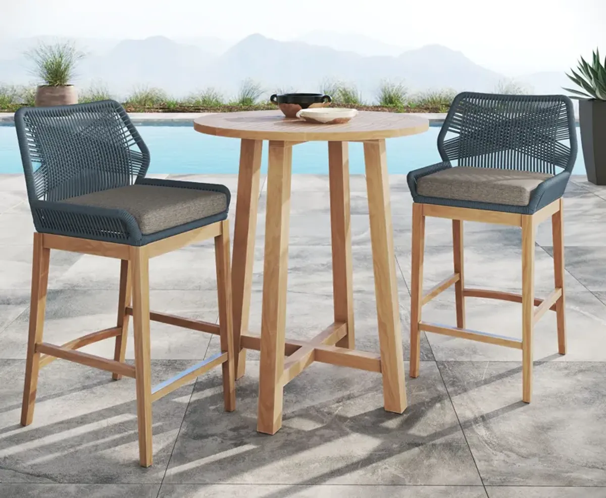 Wellspring 3-Piece Outdoor Patio Teak Wood Bar Set by Modway