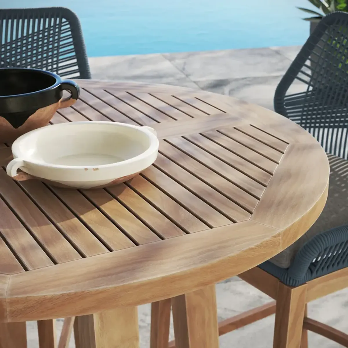 Wellspring 3-Piece Outdoor Patio Teak Wood Bar Set by Modway