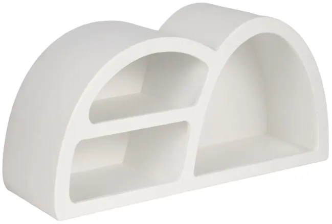 24" Long Curved 3-shelf Wall Storage, White