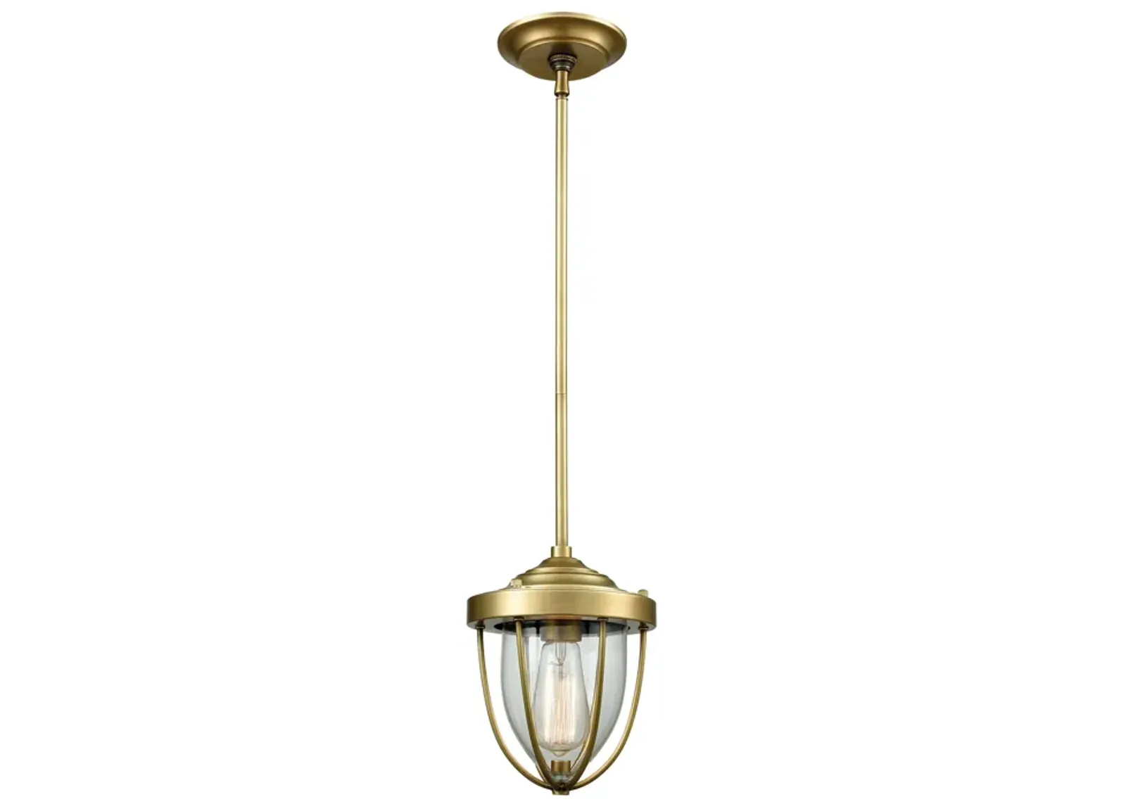 Sturgis 7" Wide 1-Light Mini Pendant - Satin Brass