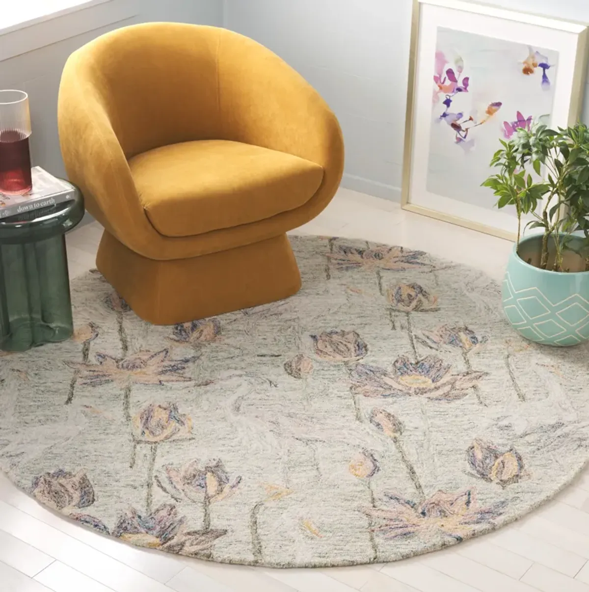 BLOSSOM Hand Tufted 6' x 6' Round area rug