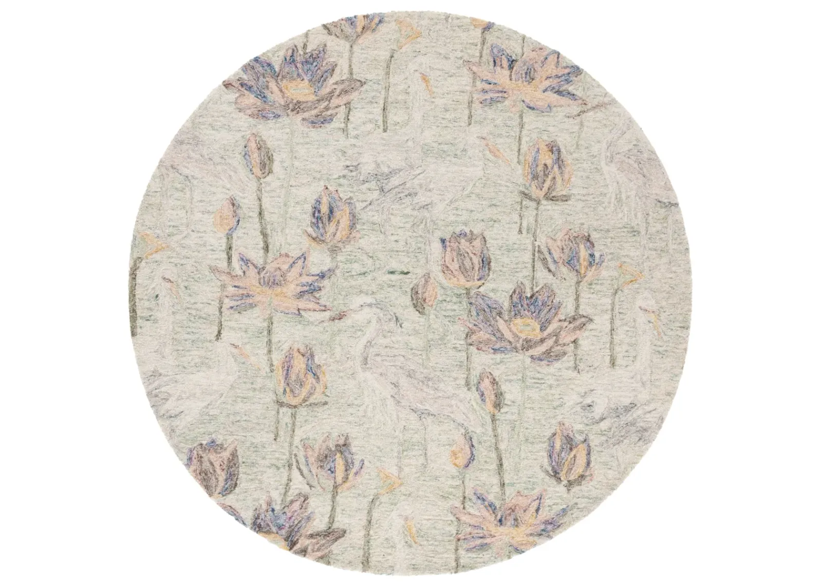 BLOSSOM 554 GREEN  6' x 6' Round Round Rug