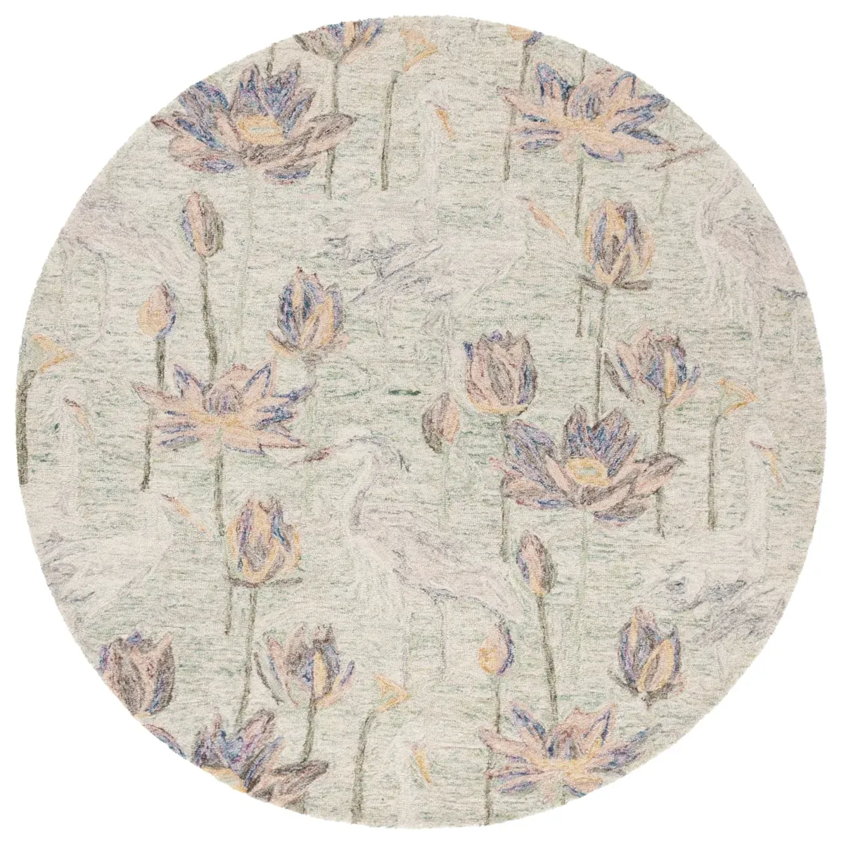 BLOSSOM 554 GREEN  6' x 6' Round Round Rug