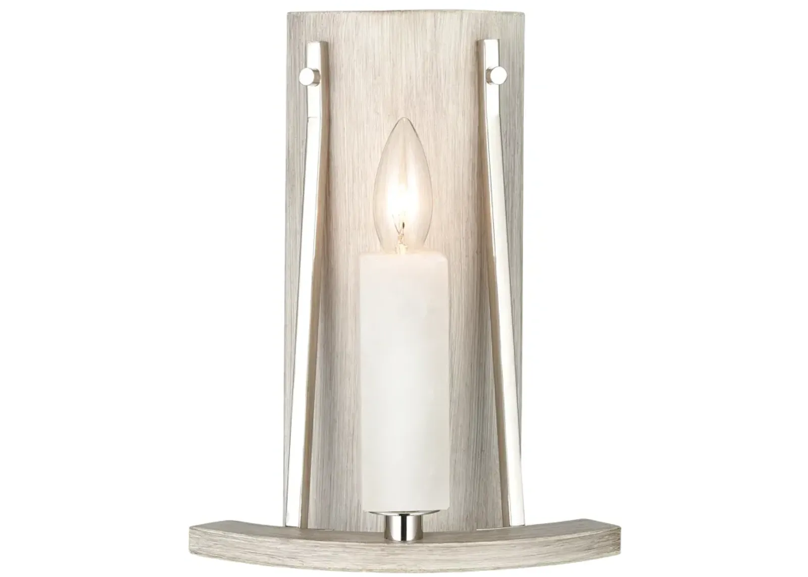 White Stone 12" High 1-Light Sconce - Polished Nickel