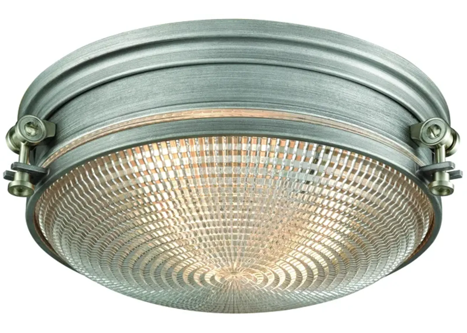 Sylvester 14" Wide 2-Light Flush Mount - Weathered Zinc