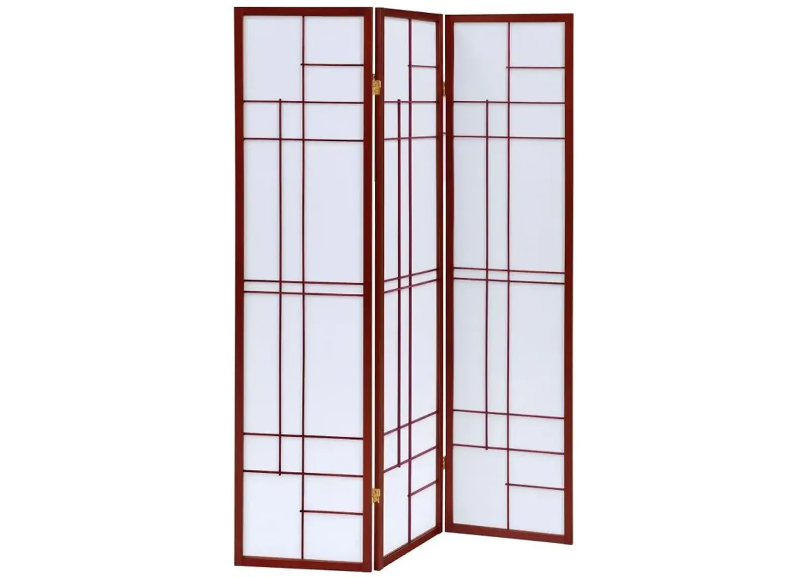 Katerina 3-panel Folding Floor Screen White and Cherry