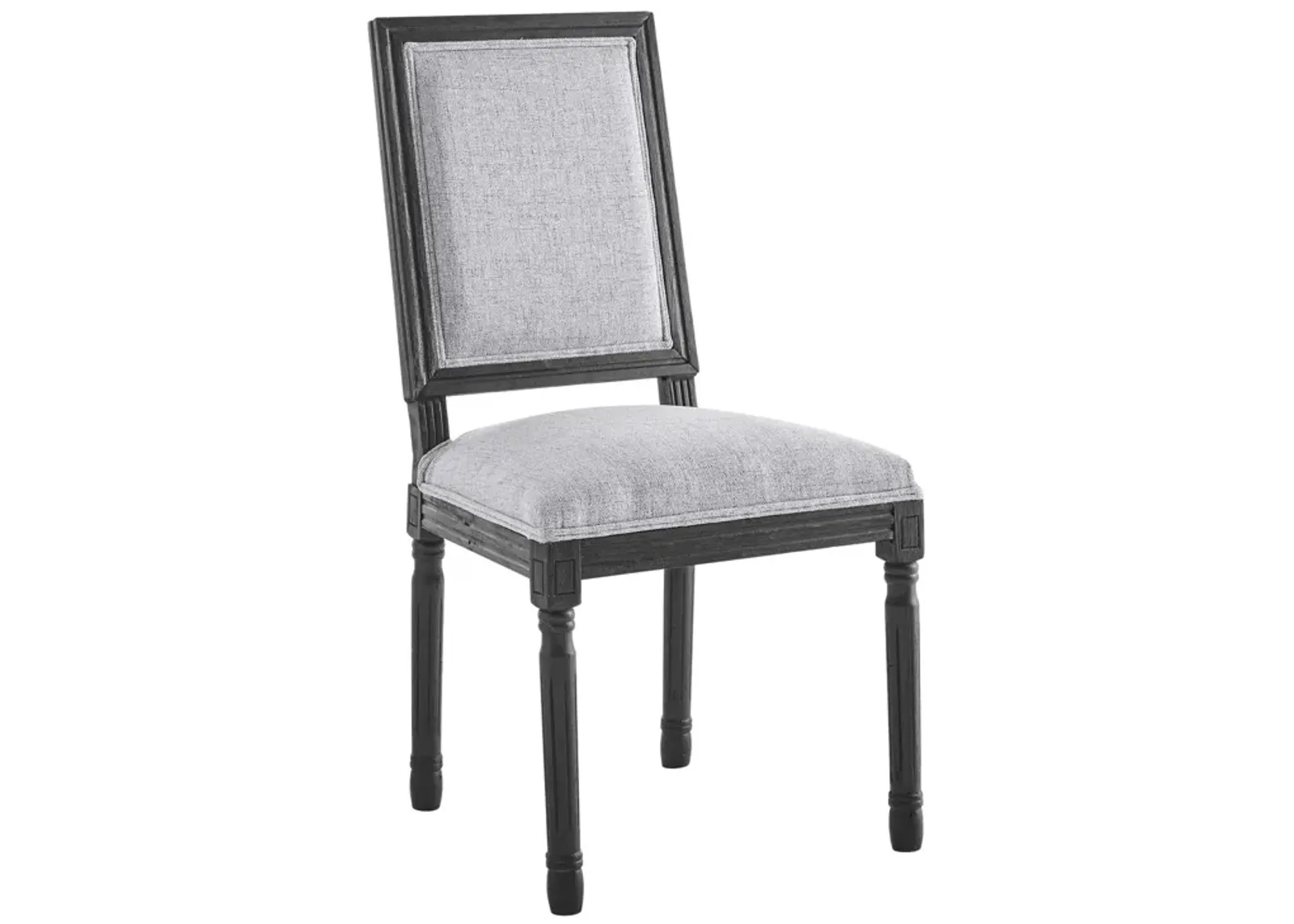 Court French Vintage Upholstered Fabric Dining Side Chair