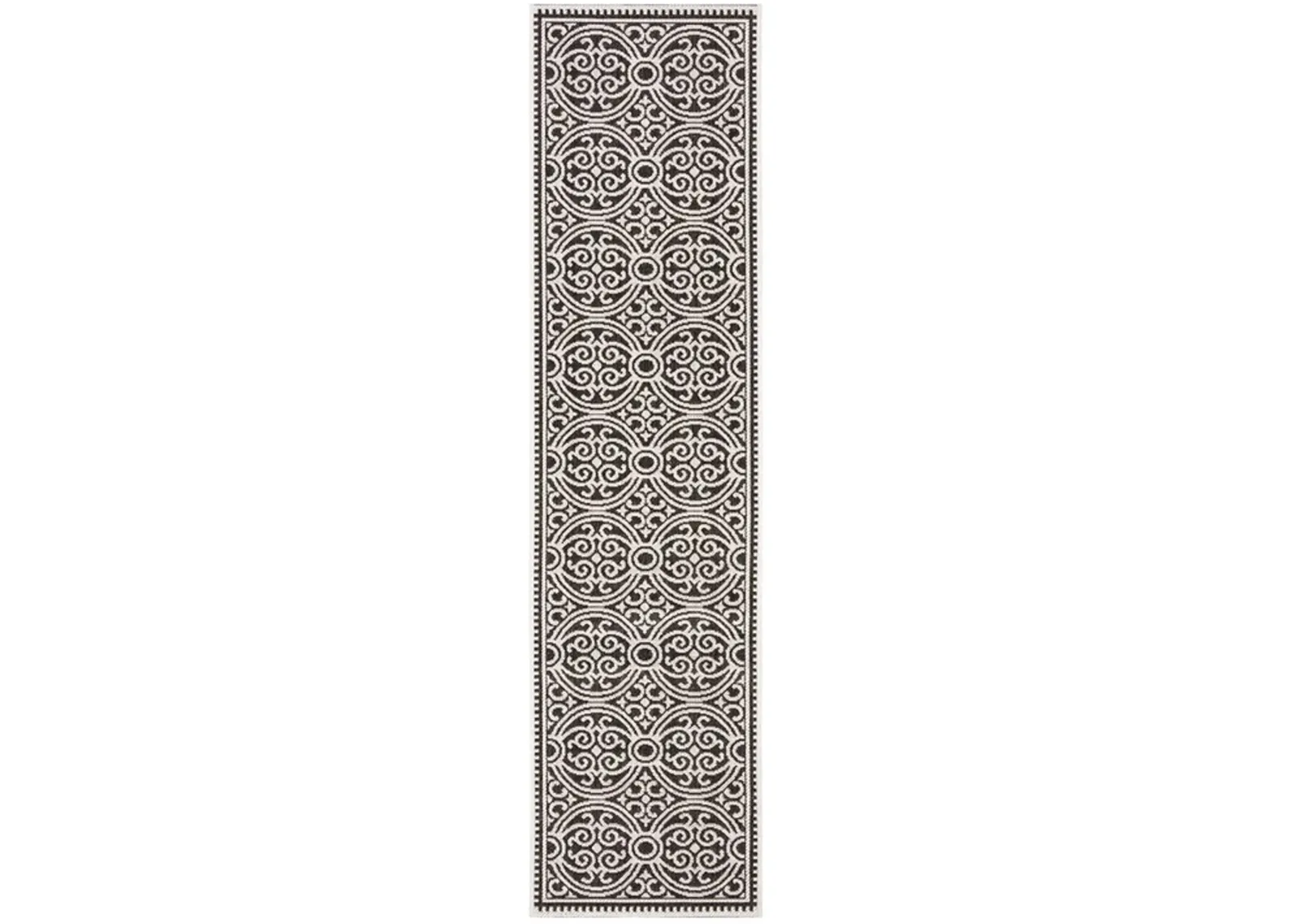 LINDEN 134 Collection LND134A-28 Light Grey / Charcoal 2'-2" X 8'