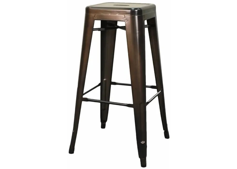 Metropolis Metal Backless Bar Stool, Gunmetal (Set of 4)