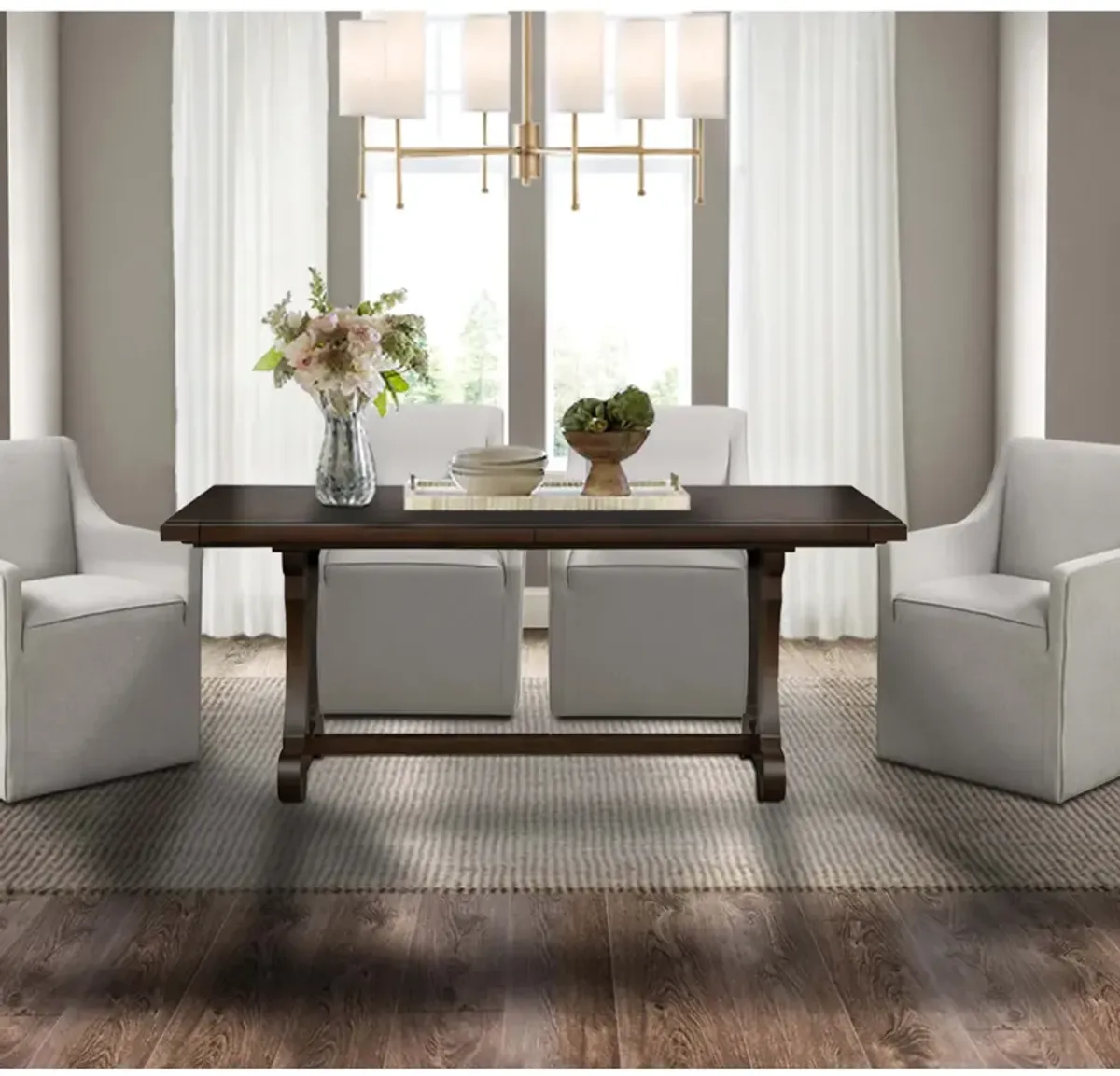 Madison Park Weston Brown Rectangle Extension Dining Table