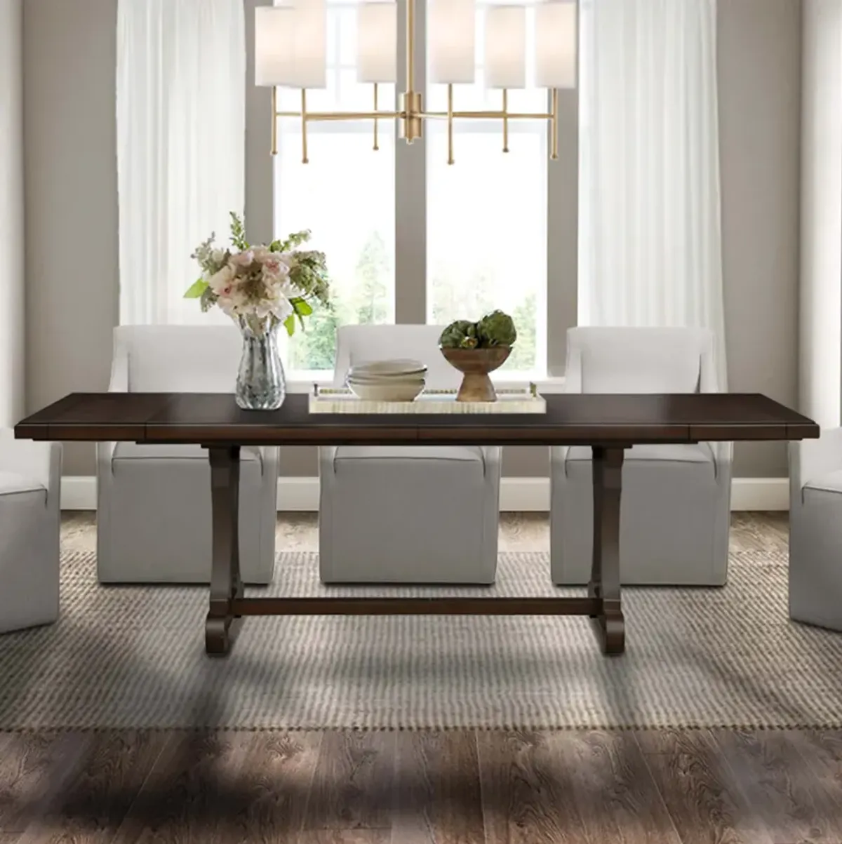 Madison Park Weston Brown Rectangle Extension Dining Table