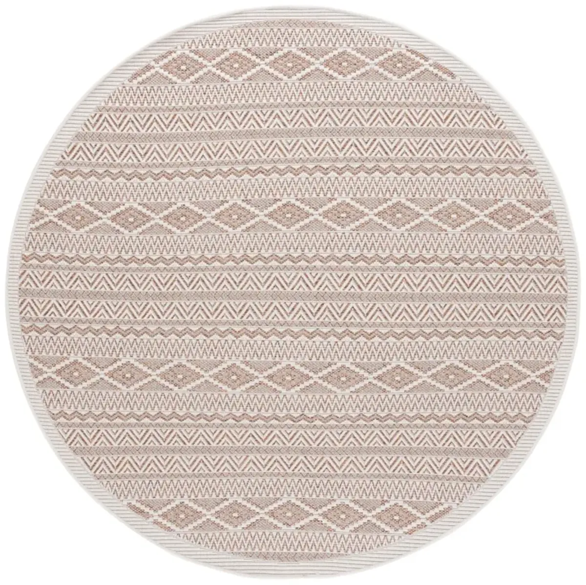 WICKER 152 ORANGE  6'-7' x 6'-7' Round Round Rug