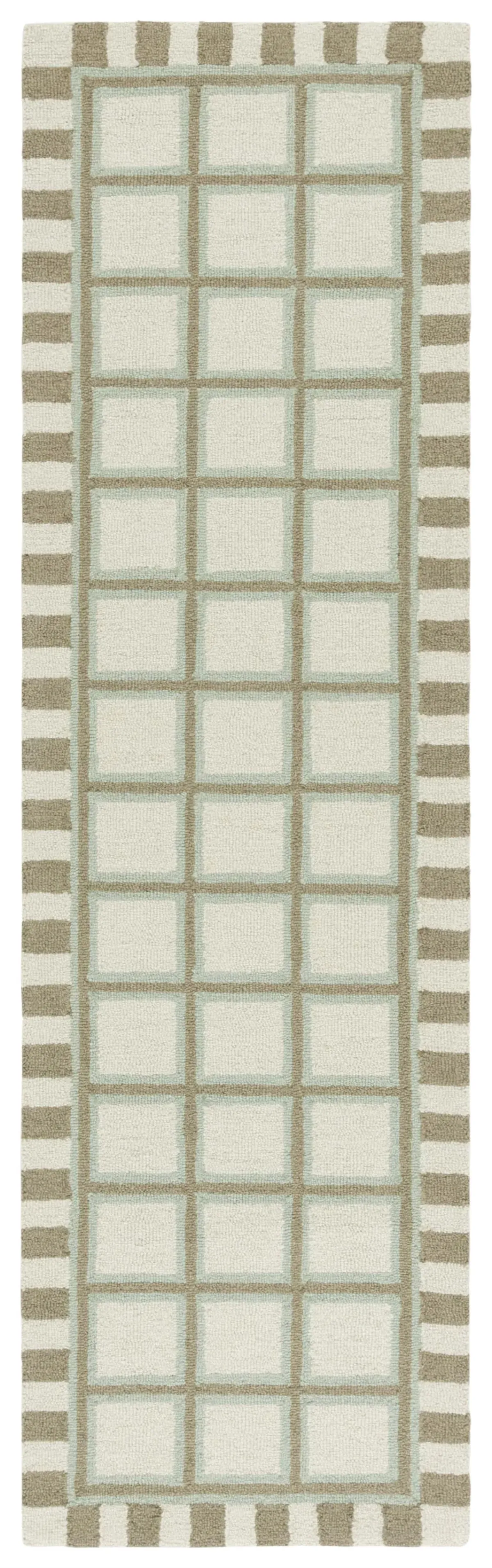 GENRE 402 GREEN  2'-3' x 8' Runner Rug