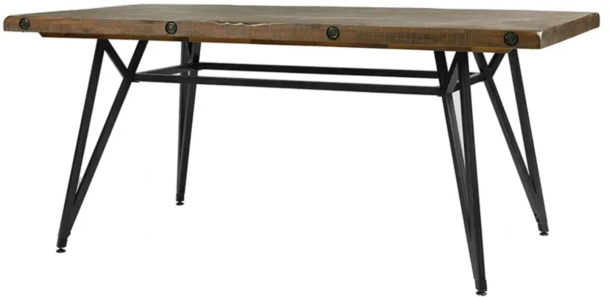 INK+IVY Trestle Reclaimed Brown/ Gun Metal Dining/ Gathering Table