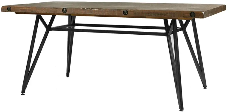 INK+IVY Trestle Reclaimed Brown/ Gun Metal Dining/ Gathering Table