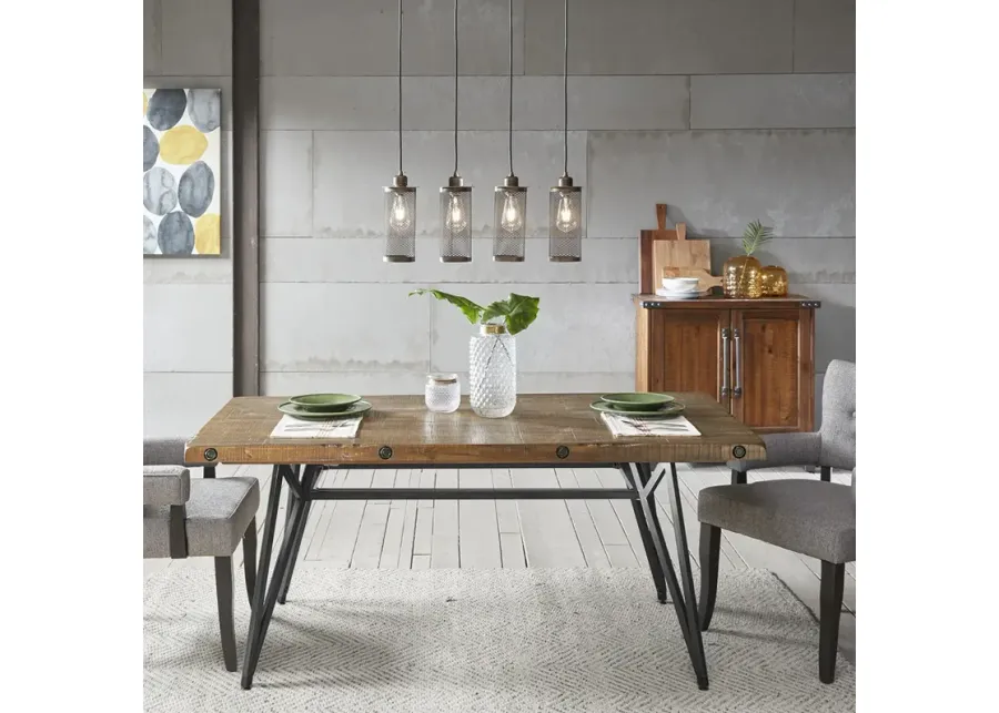 INK+IVY Trestle Reclaimed Brown/ Gun Metal Dining/ Gathering Table