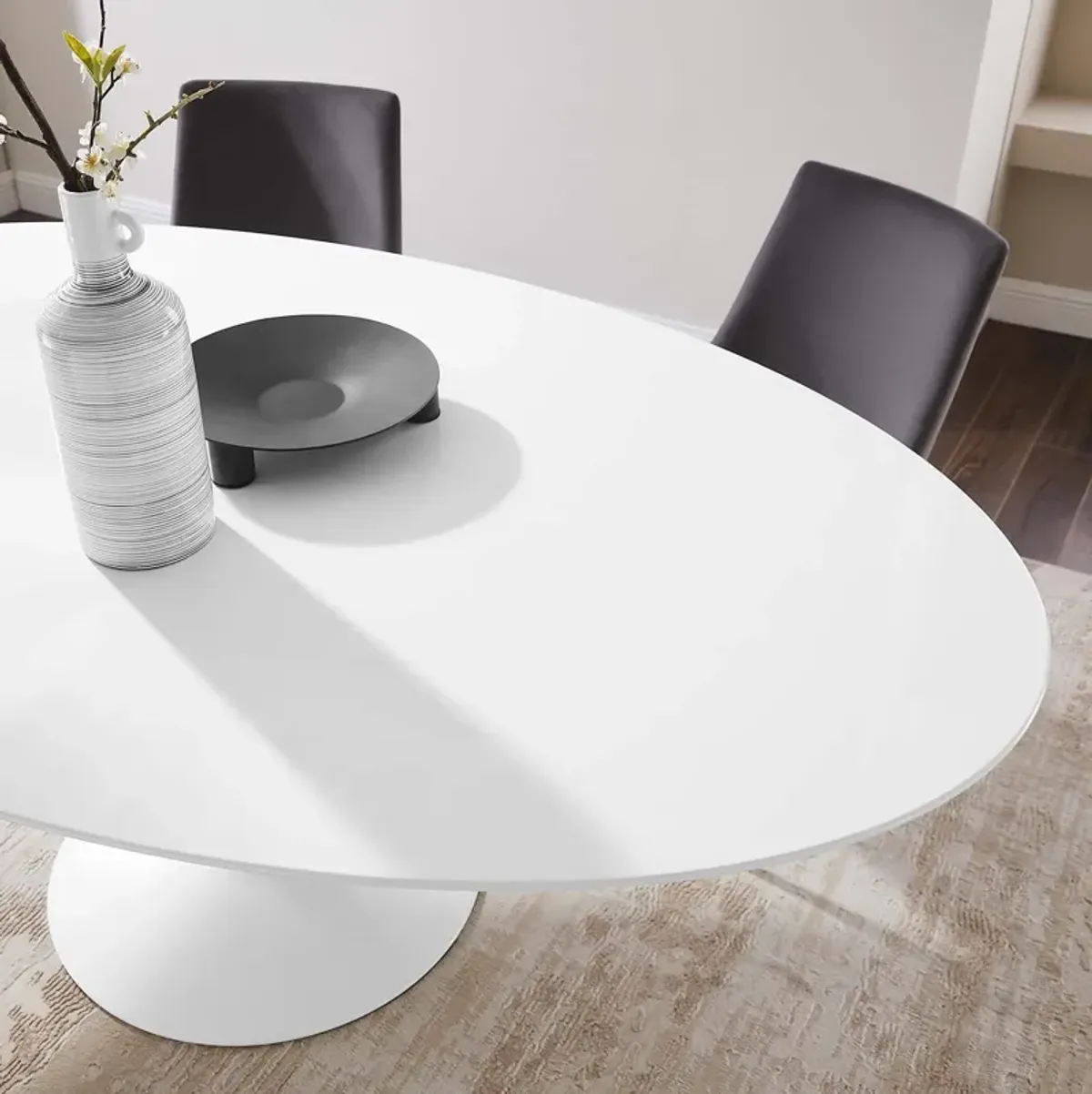 Lippa 78" Oval Wood Top Dining Table