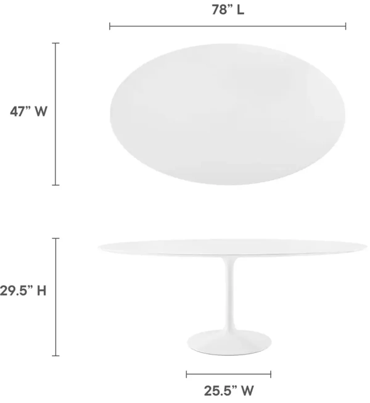 Lippa 78" Oval Wood Top Dining Table