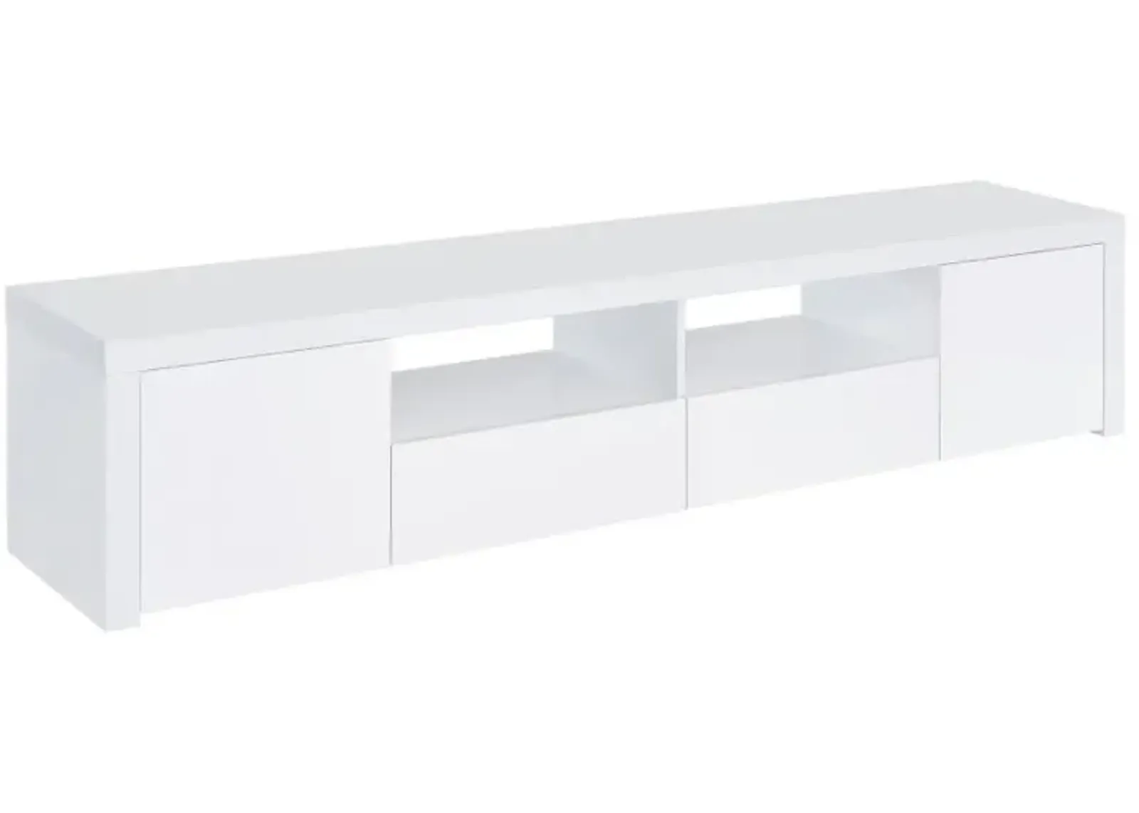 Jude 2-door 79" TV Stand With Drawers White High Gloss