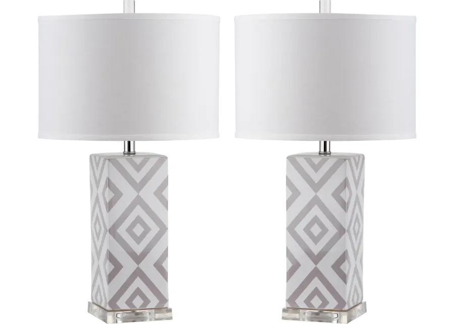 Diamonds 27-Inch H Table Lamp - Set of 2