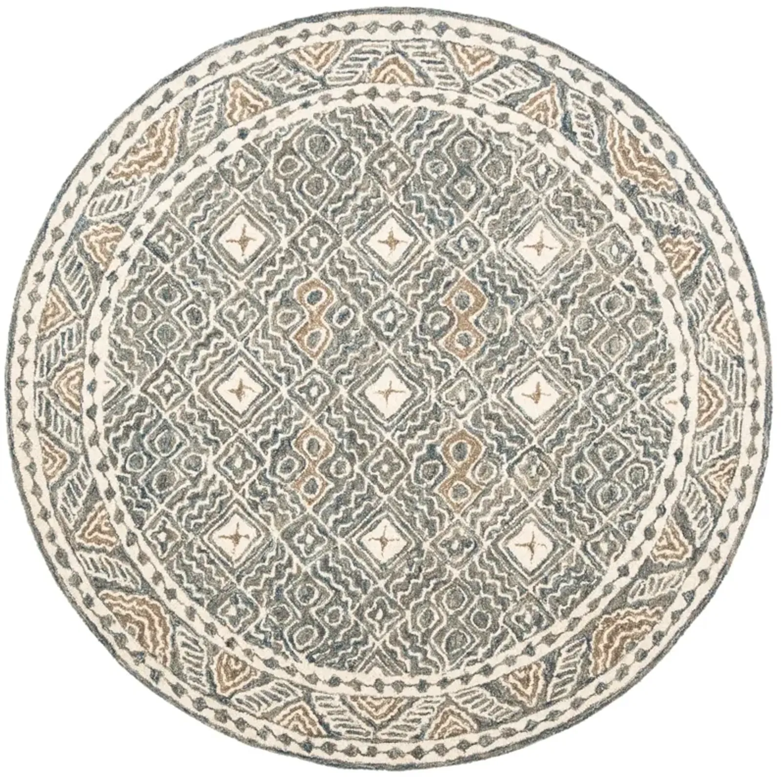 MICRO-LOOP 803 BLUE  3' x 3' Round Round Rug