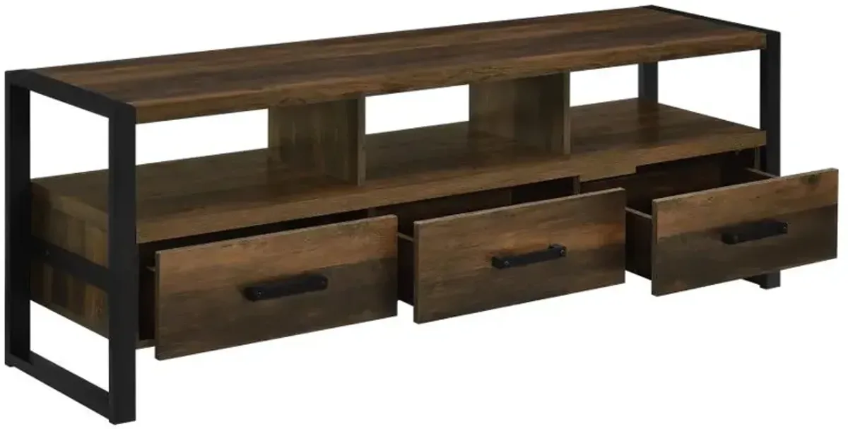 James 3-drawer Composite Wood 60" TV Stand Dark Pine