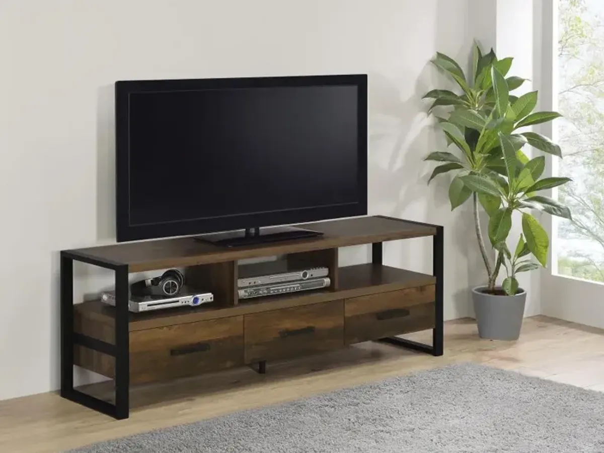 James 3-drawer Composite Wood 60" TV Stand Dark Pine