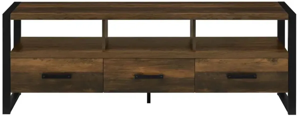 James 3-drawer Composite Wood 60" TV Stand Dark Pine