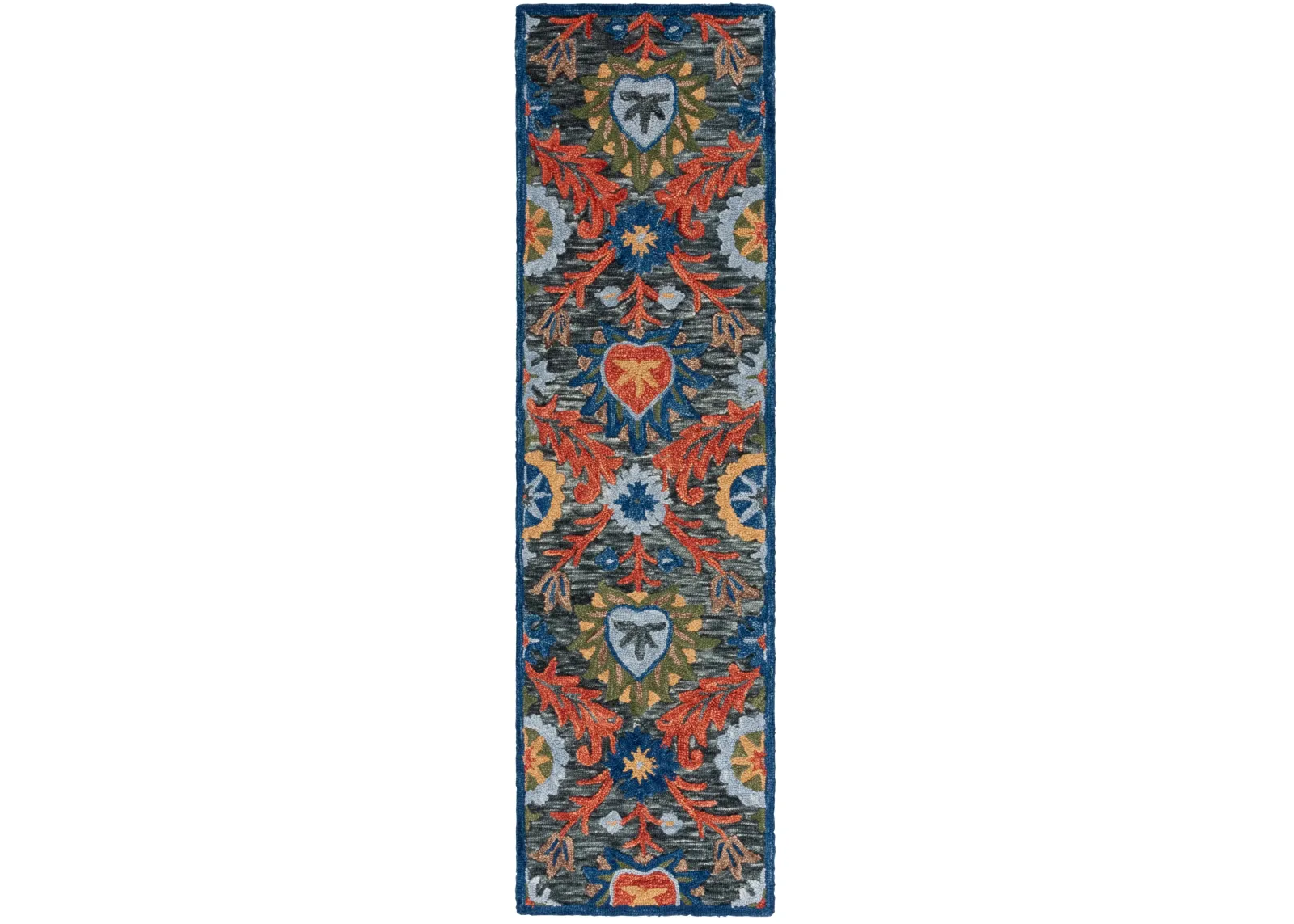 BLOSSOM 565 CHARCOAL  2'-3' x 8' Runner Rug